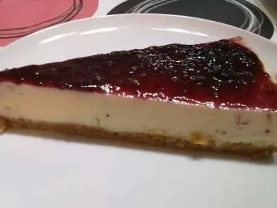 Tarta de queso con arándanos